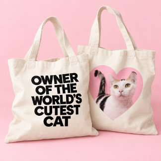 Funny Cat Lover Tote Cat Mum Cat Dad Add Pet Photo Bag