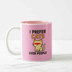 Funny Cat Lover Two-Tone Coffee Mug