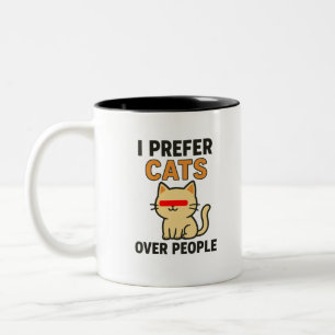 Funny Cat Lover Two-Tone Coffee Mug
