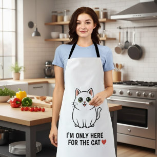 Funny Cat Lover Valentine Mousepad - I'm Only Here Apron