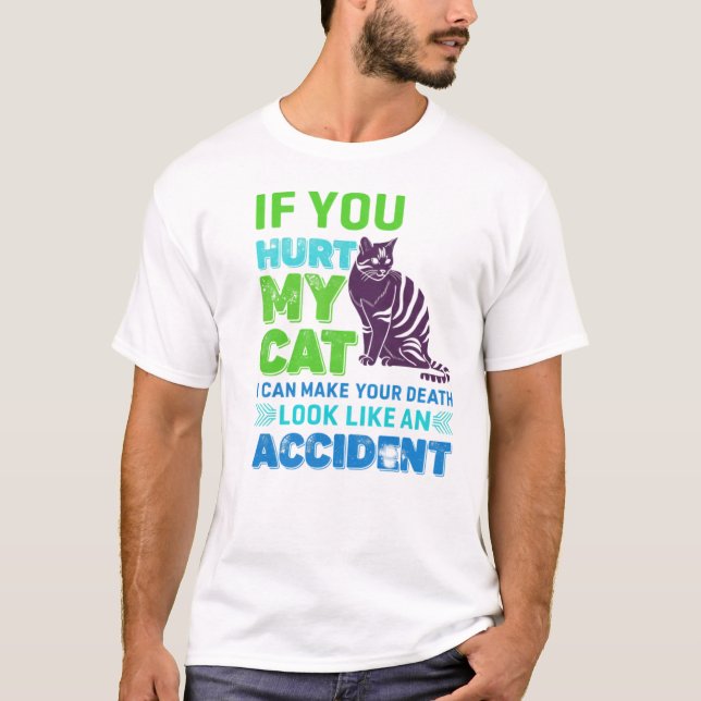 Funny Cat Lover Warning T-Shirt (Front)