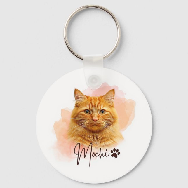 Funny Cat Lover's Keychain – Mochi (Front)