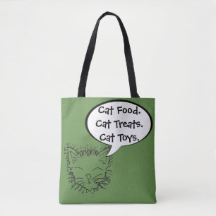Funny Cat Lovers Kitty Shopping Tote Bag