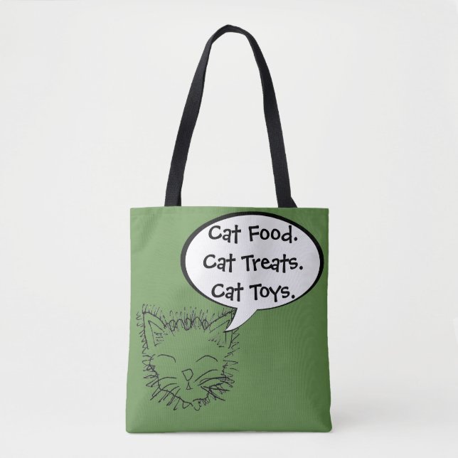 Funny Cat Lovers Kitty Shopping Tote Bag (Front)