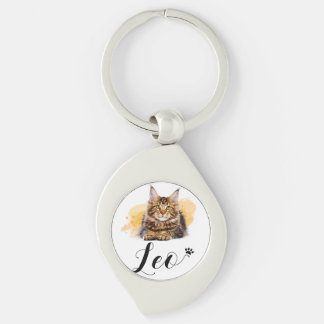 Funny Cat Lover's Metal Keychain – Leo