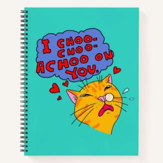 Funny Cat Loving You With Text Notebook