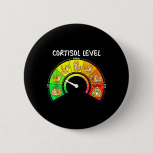 Funny Cat Low Cortisol Levels Meme Mental Health 6 Cm Round Badge