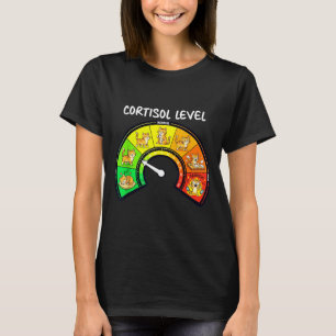Funny Cat Low Cortisol Levels Meme Mental Health T-Shirt