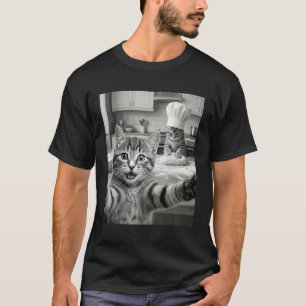 Funny Cat Making Biscuits Meme Bakery Kitten Chef  T-Shirt