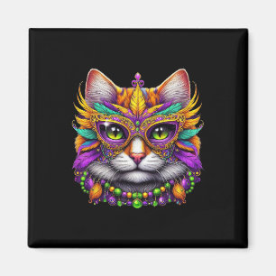 Funny Cat Mardi Gras Funny Mardi Gras Carnival  Magnet