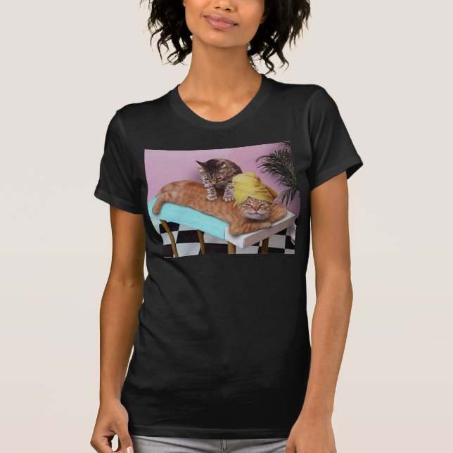 Funny Cat Massage T-Shirt (Front)