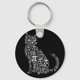 Funny cat math lover geek design key ring