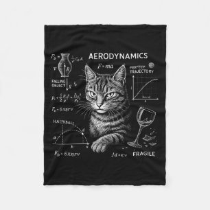 Funny Cat Math Physics Equations Science Humor Fleece Blanket