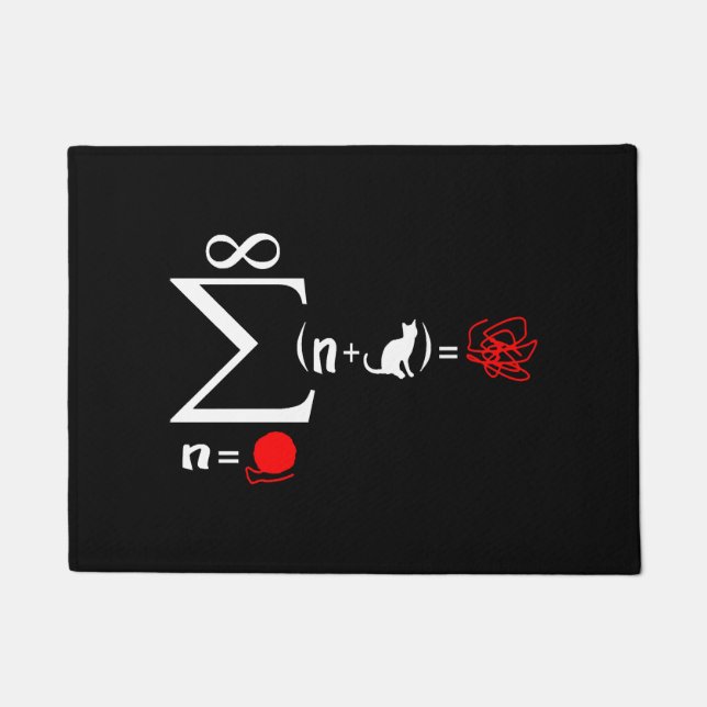 Funny Cat Mathematics Doormat (Front)