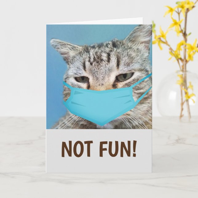 Funny Cat Medical Get Well Card (Yellow Flower)