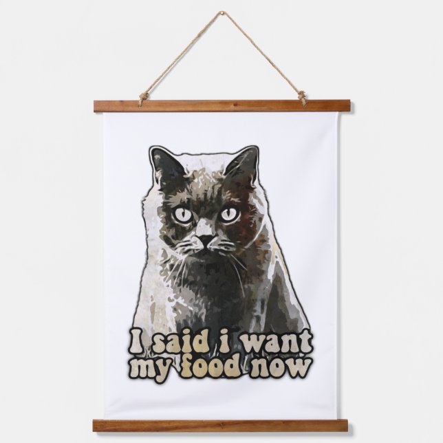 Funny cat meme for cat lovers and kitten owners  hanging tapestry (Front)