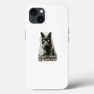 Funny cat meme for cat lovers and kitten owners iPhone 13 case