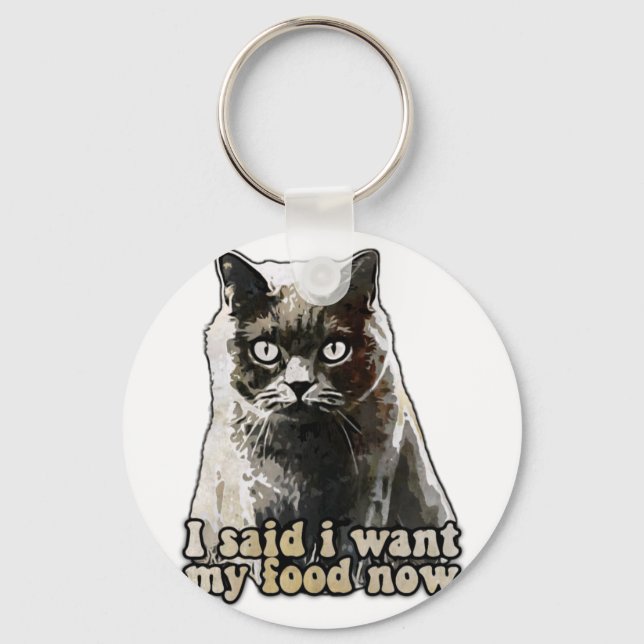 Funny cat meme for cat lovers and kitten owners key ring (Front)