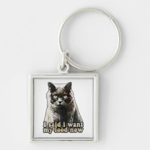 Funny cat meme for cat lovers and kitten owners key ring