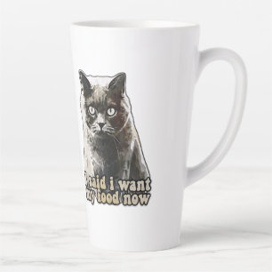 Funny cat meme for cat lovers and kitten owners latte mug