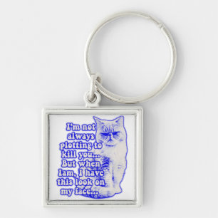 Funny cat meme for cat owners and kitty lovers key ring