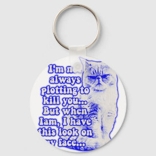 Funny cat meme for cat owners and kitty lovers key ring