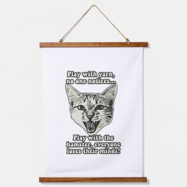 Funny cat meme for cat persons and cat lovers  hanging tapestry (Front)