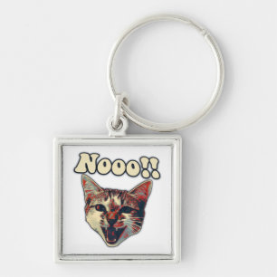 Funny cat meme for cat persons and cat owners key ring