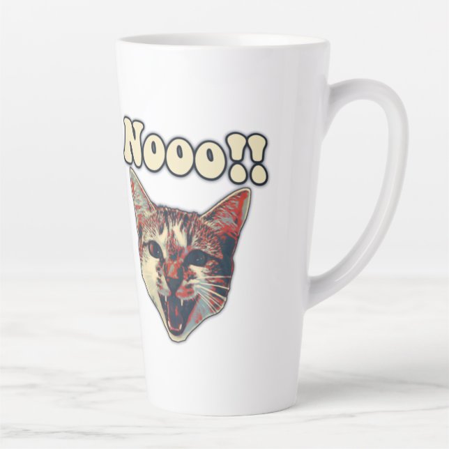 Funny cat meme for cat persons and cat owners latte mug (Right)