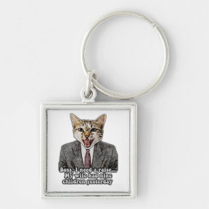 Funny cat meme for kitten persons and cat owners key ring