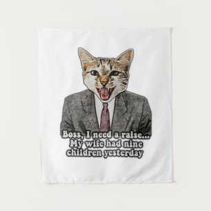 Funny cat meme for kitten persons and cat owners tapestry