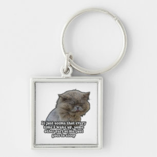Funny cat meme for kitty lovers and cat owners key ring