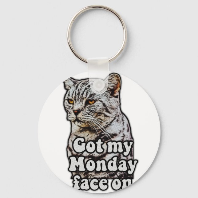 Funny cat meme for kitty owners and cat lovers key ring (Front)