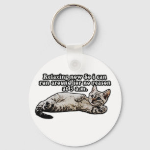 Funny cat meme for kitty persons and cat owners key ring