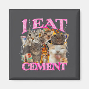 Funny Cat Meme I Eat Cement Japanese Quote Animal  Magnet