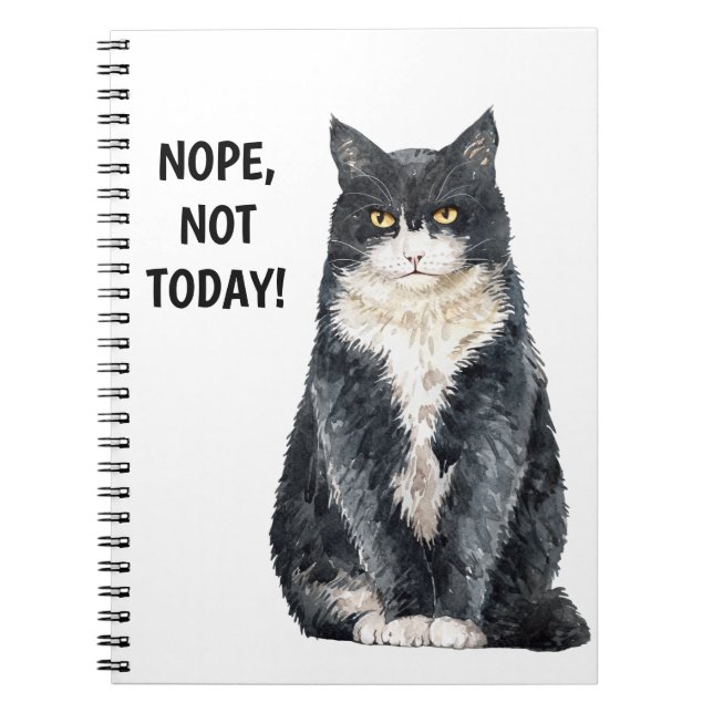 Funny Cat Meme Nope Not Today Notebook (Front)