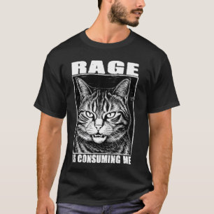 Funny Cat Meme Rage is Consuming Me Kitten Lover V T-Shirt