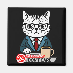Funny Cat Meme Sarcastic Humor I Dont Care Cat Magnet