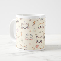 Funny Cat Meow Cartoon Pattern