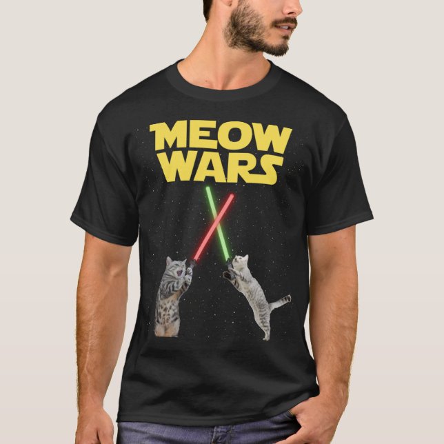 Funny Cat Meow Wars T-Shirt (Front)