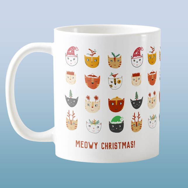 Funny Cat Meowy Christmas Coffee Mug (Fun Cat Meowy Christmas coffee mug)
