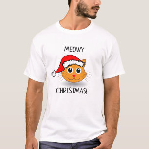 Funny Cat Meowy Christmas Mens T-Shirt