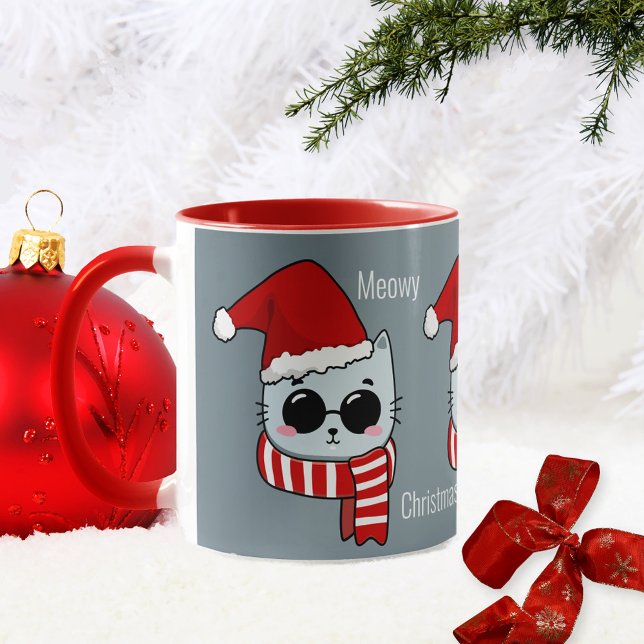 Funny Cat Meowy Christmas Mug (Creator Uploaded)