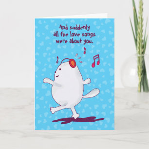 Funny Cat Message, Blue Valentine´s Card