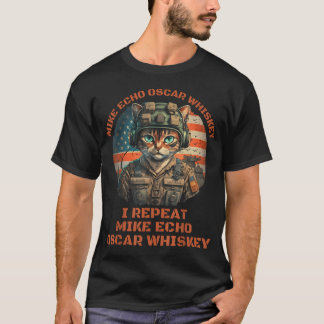 Funny Cat Military Mike Echo Oscar Foxtrot T-Shirt