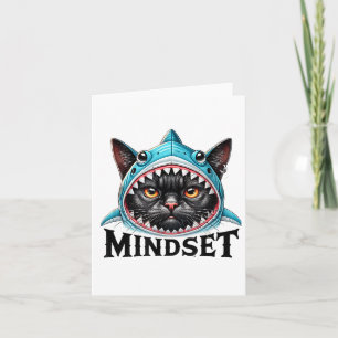 Funny Cat, Mindset Motivational Saying, Shark Card