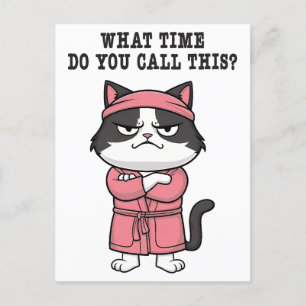 Funny Cat Missed Curfew Postcard