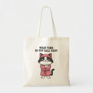 Funny Cat Missed Curfew Tote Bag