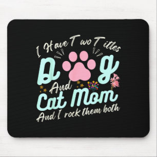Funny cat mom quote, floral happy mother's day, mouse pad