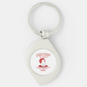 Funny Cat Most Likely To Invent a New Christmas Tr Key Ring